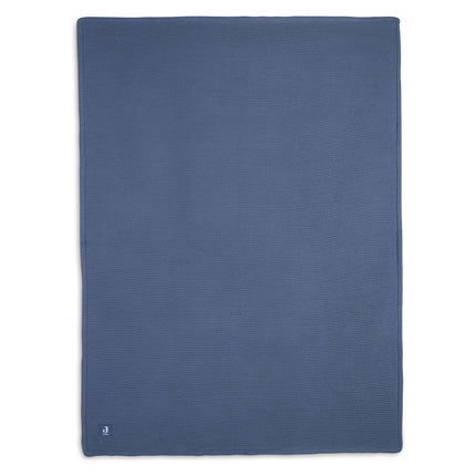 <tc>Jollein</tc> Couverture de berceau Basic Knit Jeans Blue/Fleece 75x100cm