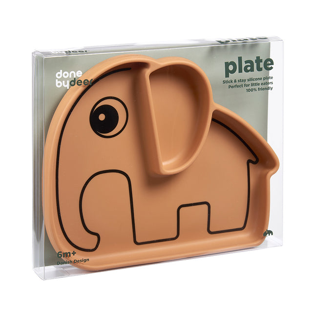 <tc>Done by Deer</tc> Assiette pour bébé Silicone Stick&Stay Elphee Mustard