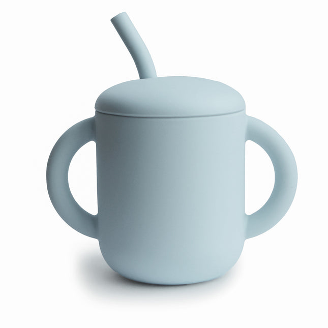 <tc>Mushie</tc> Tasse de paille Bleu poudré