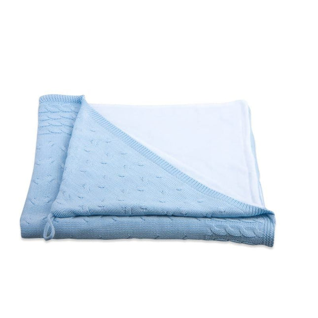 <tc>Baby's Only</tc> Couverture enveloppante Baby Chenille Cable Baby Blue