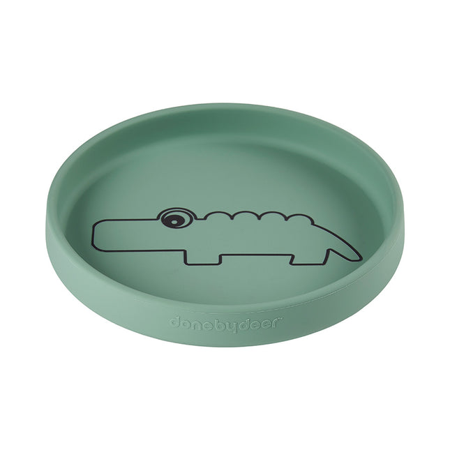 <tc>Done by Deer</tc> Assiette pour bébé Silicone Croco Vert