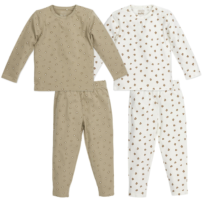 <tc>Meyco</tc> Pyjama bébé 2St Mini Panther Offwhite/Sand 100% coton