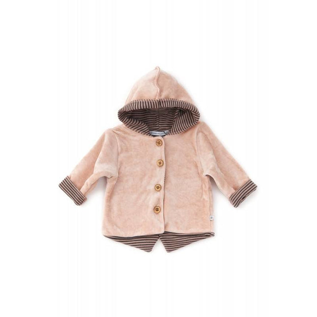 <tc>Bamboom</tc> Cardigan à capuche pour bébé en velours rose