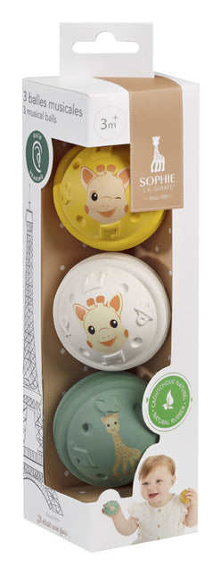 <tc>Sophie de Giraf</tc> Jouets sensoriels boules de jeu avec son 3pcs