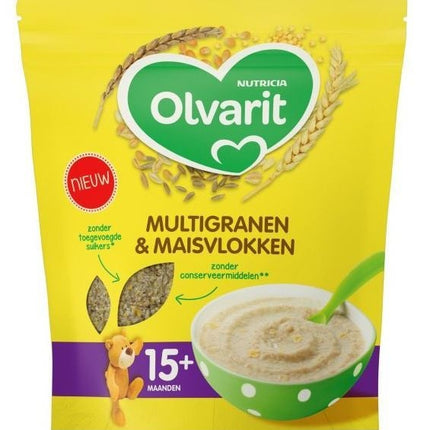 <tc>Olvarit</tc> Aliments pour bébés Multigrain & Corn Flakes 15+ mois