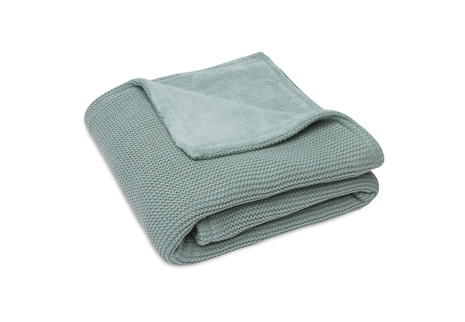 <tc>Jollein</tc> Couverture de berceau Basic Knit Forest Green/Fleece 75x100cm