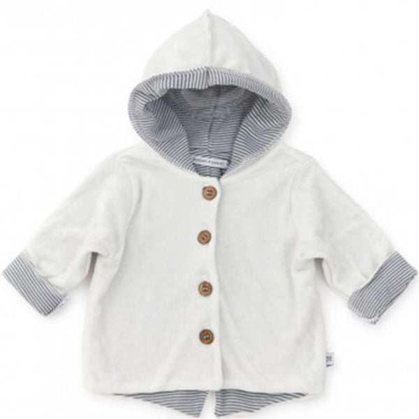 <tc>Bamboom</tc> Cardigan à capuche pour bébé en velours écru