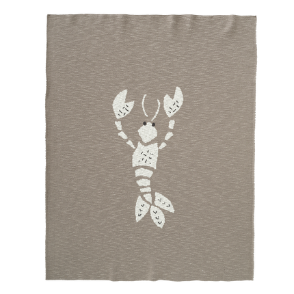 <tc>Fresk</tc> Couverture de berceau tricotée gris homard 80x100cm