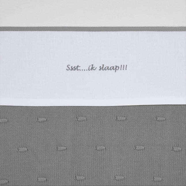 <tc>Meyco</tc> Serviette de berceau Ssst...Je dors ! !! Gris