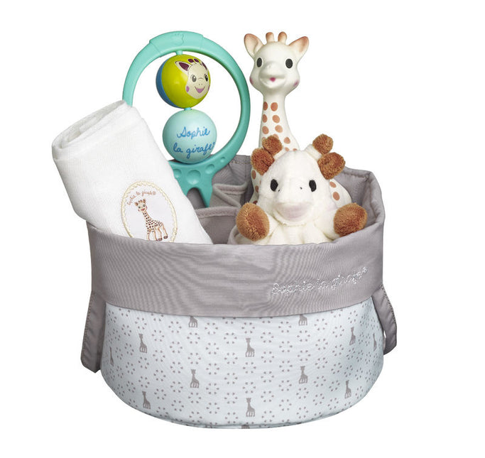 <tc>Sophie de Giraf</tc> Panier de naissance en peluche, hochet en peluche