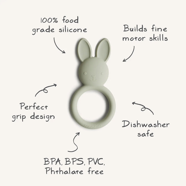 <tc>Mushie</tc> Anneau de dentition Lapin Sage