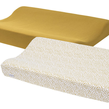 <tc>Meyco</tc> Housse de matelas à langer 2St Basic Jersey Cheetah Honey Gold