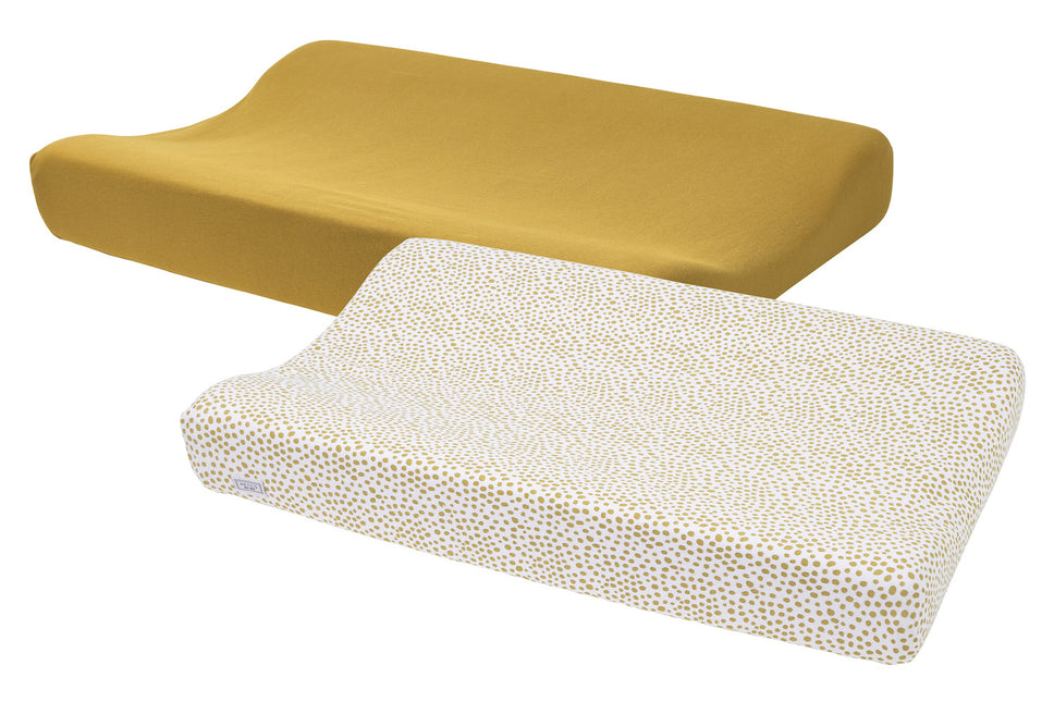 <tc>Meyco</tc> Housse de matelas à langer 2St Basic Jersey Cheetah Honey Gold