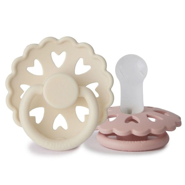 <tc>Frigg</tc> <tc>tétine</tc> Taille 2 Caneton de conte de fées/Fille silicone 2-Pack.