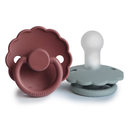 <tc>Frigg</tc> <tc>tétine</tc> Taille 1 Daisy French Gray/Woodch Silicone 2-Pack