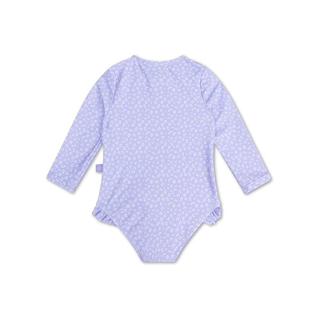 <tc>Swim Essentials</tc> Maillot de bain enfant lilas léopard manches longues.