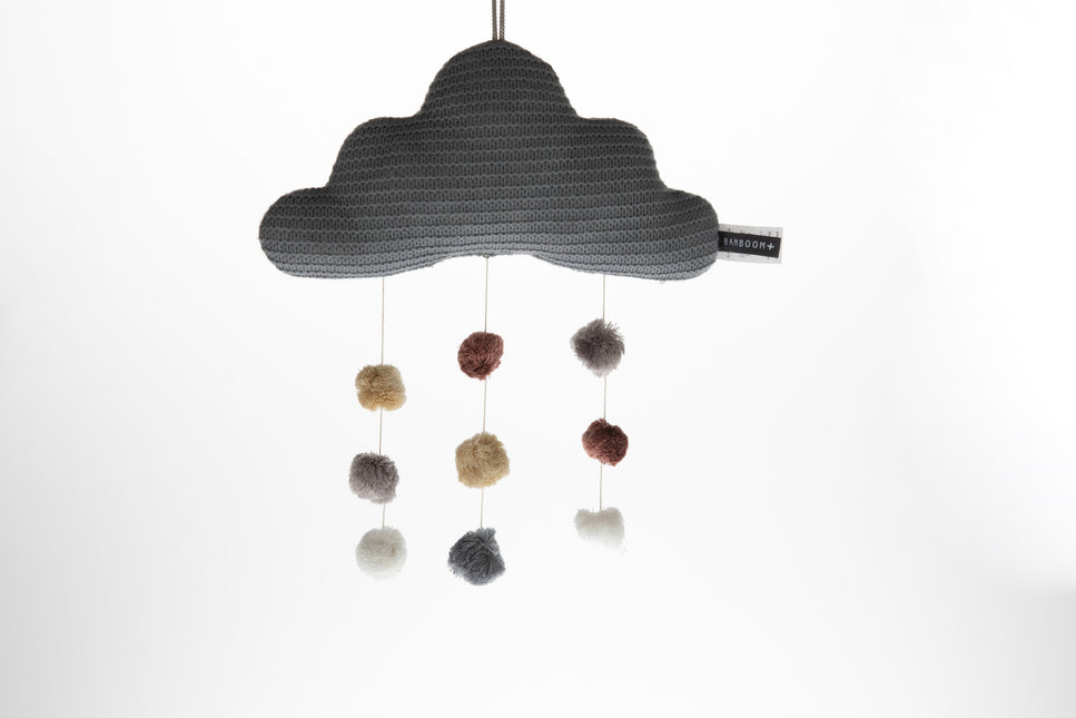 <tc>Bamboom</tc> Pendentif musical Bébé Nuages Citrouille Gris chaud