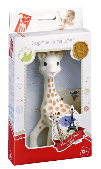 <tc>Sophie de Giraf</tc> Anneau de dentition Jouet de dentition en caoutchouc 100% naturel Dans une boîte cadeau Blanc Rouge