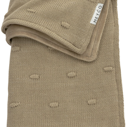 <tc>Meyco</tc> Couverture de berceau Nœuds de velours Taupe