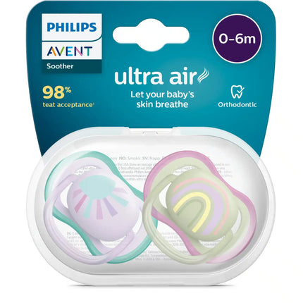 <tc>Philips Avent</tc> Fop<tc>tétine</tc> +0 Mois Air Soleil Arc-en-ciel Mélange