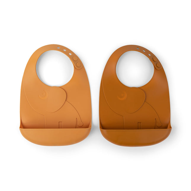 <tc>Done by Deer</tc> Bavoir Peekaboo Elphee Mustard 2pcs