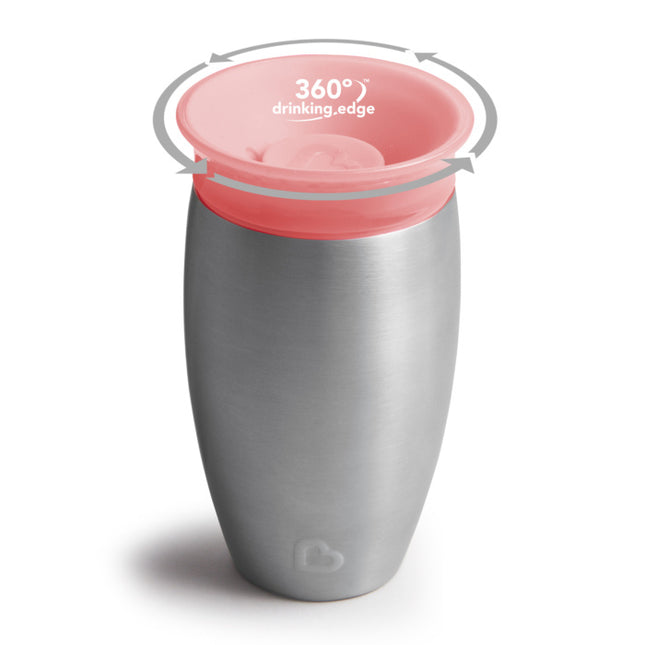 <tc>Munchkin</tc> Tasse à boire Miracle Sippy Cup Pink Stainless Steel