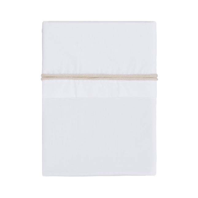 <tc>Baby's Only</tc> Drap de berceau tricoté Passepoil chaud/lin/blanc