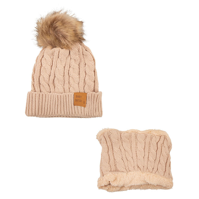 <tc>Baby Dutch</tc> Chapeau pour bébé Set d'hiver Beige