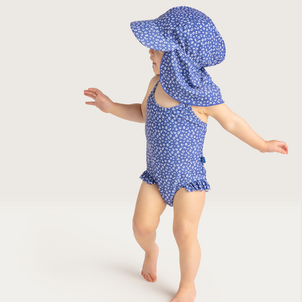 <tc>Swim Essentials</tc> Chapeau de soleil Baby Uv Bleu Léopard Protection du cou