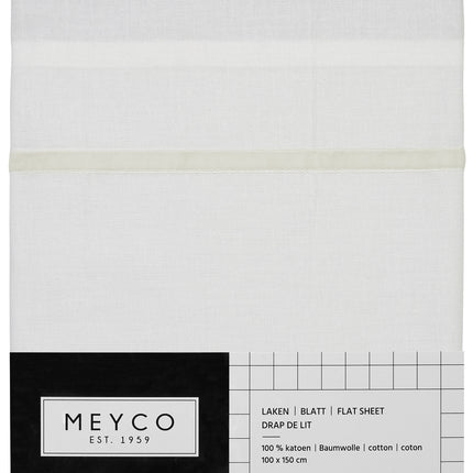 <tc>Meyco</tc> drap de berceau velours passepoilé blanc cassé