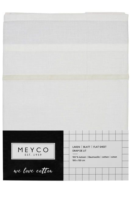 <tc>Meyco</tc> drap de berceau velours passepoilé blanc cassé