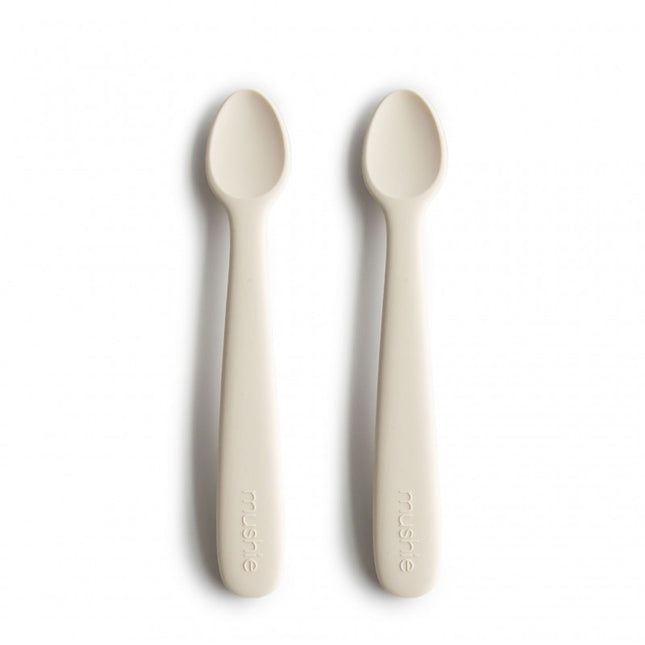 <tc>Mushie</tc> Cuillère à bébé Ivoire 2pcs