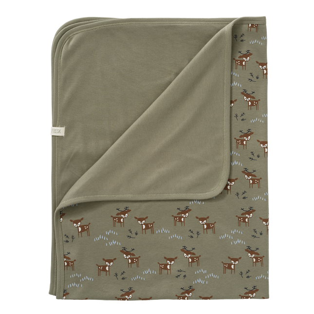 <tc>Fresk</tc> Couverture de berceau Cerf Olive 80x100cm