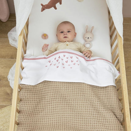 <tc>Meyco</tc> Couverture de lit pour bébé Waffle Teddy Sand 100x150cm