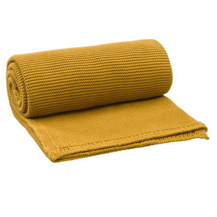 <tc>Fresk</tc> Couverture de berceau Uni Mustard 80x100cm