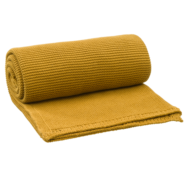 <tc>Fresk</tc> Couverture de berceau Uni Mustard 80x100cm