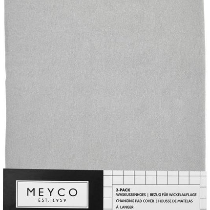 <tc>Meyco</tc> Housse de matelas à langer Basic Jersey Light Grey 2pcs.