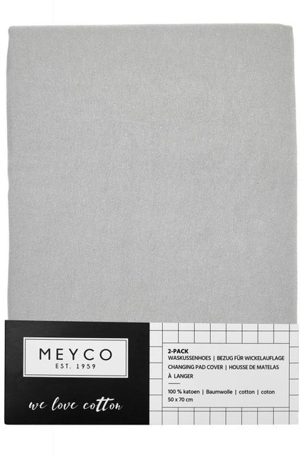 <tc>Meyco</tc> Housse de matelas à langer Basic Jersey Light Grey 2pcs.