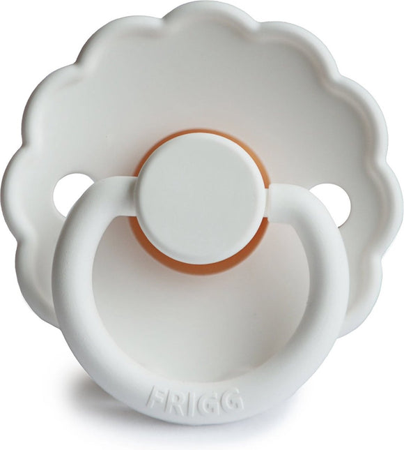 <tc>Frigg</tc> <tc>tétine</tc> Taille 2 marguerite en latex blanc brillant.