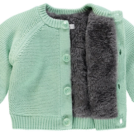 <tc>Noppies</tc> Cardigan bébé Teddy Doublure Gris Menthe