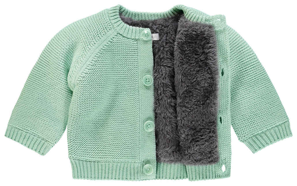 <tc>Noppies</tc> Cardigan bébé Teddy Doublure Gris Menthe