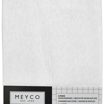 <tc>Meyco</tc> Housse de matelas à langer Basic Jersey Blanc 2pcs.