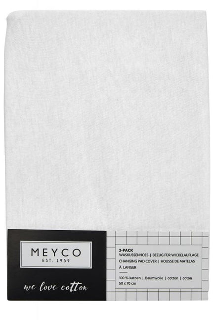 <tc>Meyco</tc> Housse de matelas à langer Basic Jersey Blanc 2pcs.