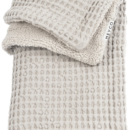 <tc>Meyco</tc> Couverture de lit de bébé Waffle Teddy Greige 100x150cm