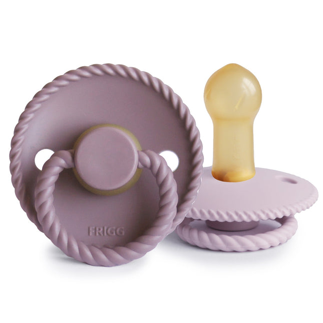 <tc>Frigg</tc> <tc>tétine</tc> Corde de taille 2 Tw. Paquet de 2 latex mauve/lilas doux