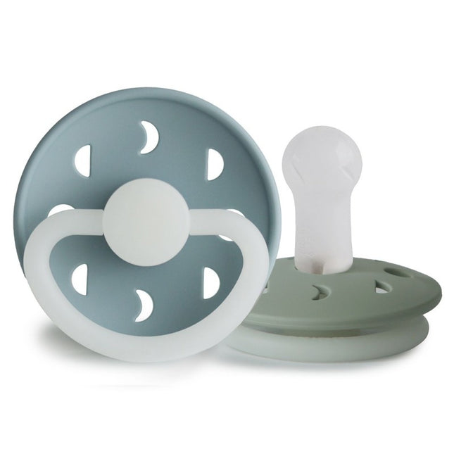 <tc>Frigg</tc> <tc>tétine</tc> Taille 2 Pierre de nuit lunaire bleu/sage Silicone 2-Pack