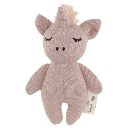 <tc>Konges Slojd</tc> Licorne en peluche Rose Fauve 16cm