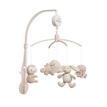 <tc>Baby's Only</tc> Animaux mobiles musicaux Vieux rose/Lin chaud