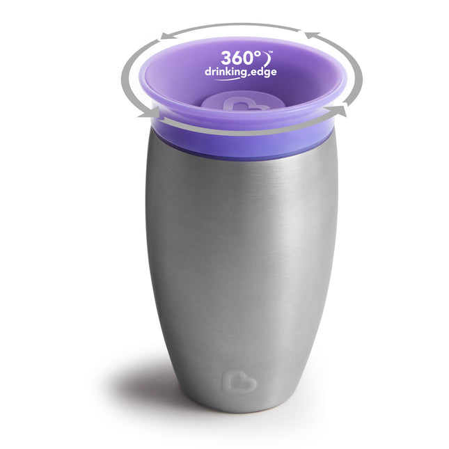 <tc>Munchkin</tc> Tasse à boire Miracle Sippy Cup Purple Stainless Steel