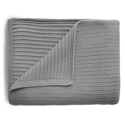 <tc>Mushie</tc> Couverture du berceau Gris mélangé côtelé